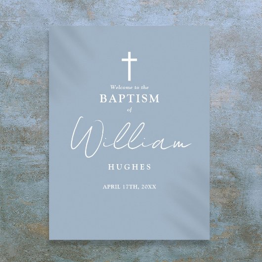ダスティブルーバプテスマ《キリスト教》洗礼式や命名式ウェルカムサイン ポスター