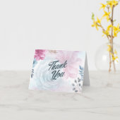 ダスティブルーバラとピンクフローラありがとう カード (黄色い花)