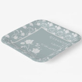 ダスティブルーバラウェディングシャワー紙プレート ペーパープレート (傾斜あり)