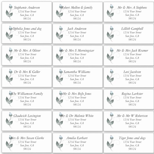 ダスティブルーバラゲストネーム住所 シール (正面)