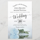 ダスティブルーバラシックBUDGET結婚式招待状 (正面)