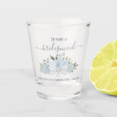 ダスティブルーバラズエレガントブリデスメイド結婚ズ ショットグラス (正面)