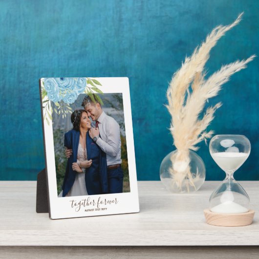 ダスティブルーバラニュー結婚ニューウェズのギフト個人P フォトプラーク (側面)