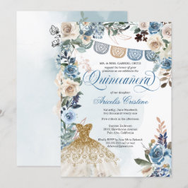 ダスティブルーバラパペルピカドカントリーキンセアニラ 招待状