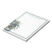 ダスティブルーバラパーソナライズされたウォーターカラーメイソンジャー ノートパッド (回転)