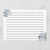 ダスティブルーバラフローラブライダルシャワーレシピカード エンクロージャーカード (裏面)