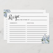 ダスティブルーバラフローラブライダルシャワーレシピカード エンクロージャーカード (正面/裏面)
