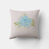 ダスティブルーバラ新し結婚いWe3ddingギフトパーソナル クッション (裏面)