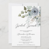 ダスティブルーバラ水カラーブライダルシャワーブランチ 招待状 (正面)