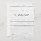 ダスティブルーバラ素朴流木の結婚式の招待 (裏面)