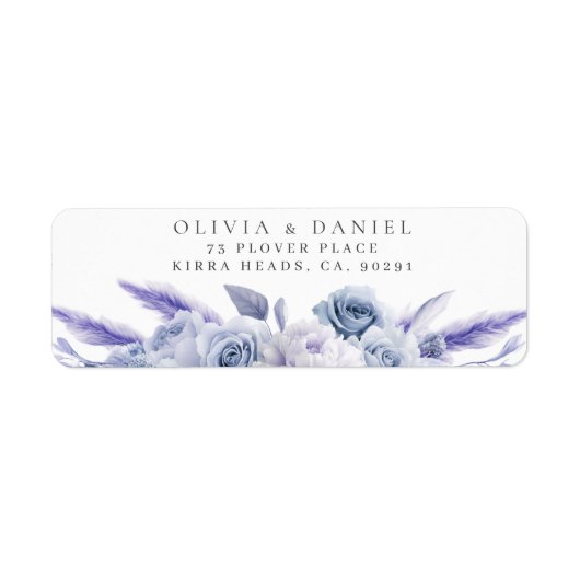 ダスティブルーバラ結婚ズ差出人住所ラベル ラベル (正面)