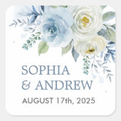 ダスティブルーバラ結婚フローラシール スクエアシール (正面)