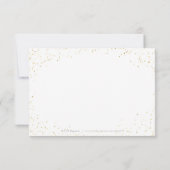 ダスティブルーバラ金ゴールドエレガントスパークルドレスRSVP 出欠カード (裏面)