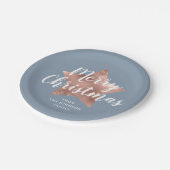 ダスティブルーバラ金ゴールドスターメリークリスマス ペーパープレート (アングル)