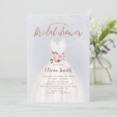 ダスティブルーバラ金ゴールドドエレガントレスブライダルシャワー 招待状 (スタンド正面)