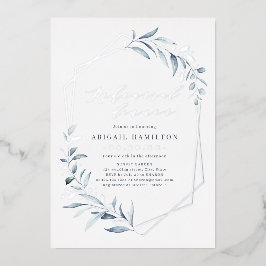 ダスティブルーバラ金ゴールド素朴リハーサルディナーフォイル 箔招待状