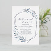 ダスティブルーバラ金ゴールド素朴リハーサルディナーフォイル 箔招待状 (立ち正面)