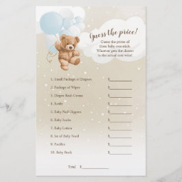 ダスティブルーバルーンテディベア価格ゲームを推測 チラシ