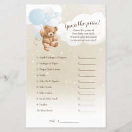 ダスティブルーバルーンテディベア価格ゲームを推測 チラシ