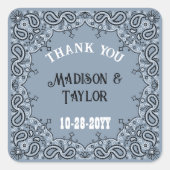 ダスティブルーバンダナサンキューウェスタン結婚ズ スクエアシール (正面)