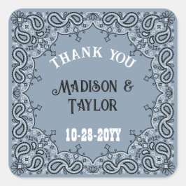 ダスティブルーバンダナサンキューウェスタン結婚ズ スクエアシール