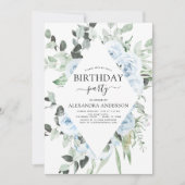 ダスティブルーバースデーパーティーフローラ招待状 招待状 (正面)