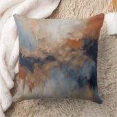 ダスティブルーバーンドオレンジネイビー抽象芸術 クッション (ブランケット)