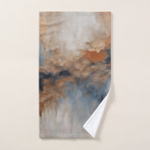 ダスティブルーバーンドオレンジネイビー抽象芸術