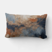 ダスティブルーバーンドオレンジネイビー抽象芸術 ランバークッション (裏面)