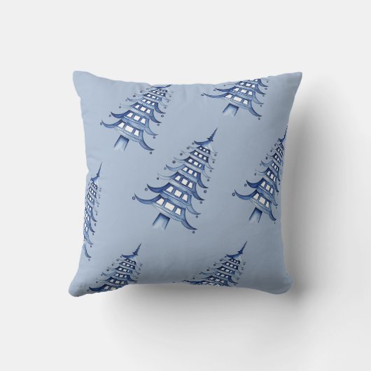 ダスティブルーパゴダメリークリスマスツリー1 – 写真 クッション (裏面)