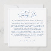 ダスティブルーパステルエレガントワイルドフラワークレスト結婚ズ サンキューカード (裏面)