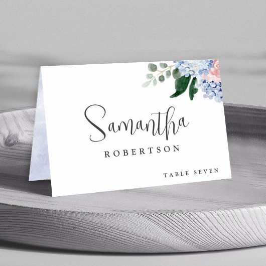 ダスティブルーパステルピンクアジサイのゲスト名 テーブルナンバー