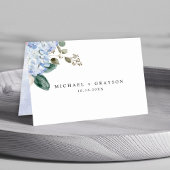 ダスティブルーパステルピンクアジサイのゲスト名 テーブルナンバー