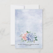 ダスティブルーパステルピンクアジサイブライダルシャワー サンキューカード (裏面)