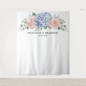 ダスティブルーパステルピンクアジサイ結婚ズの背景 タペストリー (正面)