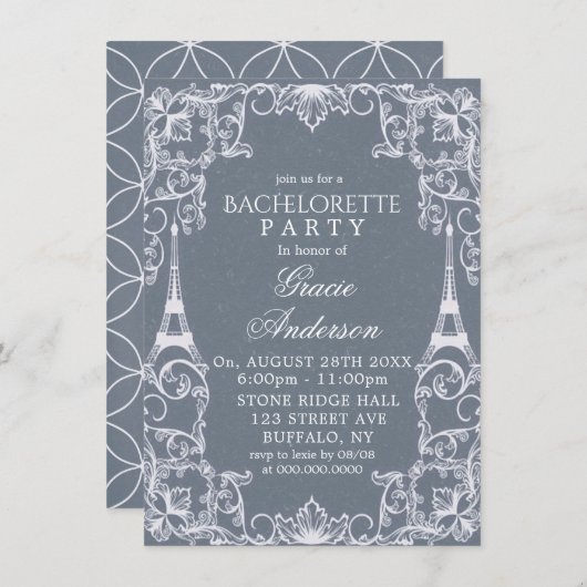 ダスティブルーパリフランスバチェロレッテインヴィータ 招待状 (正面/裏面)