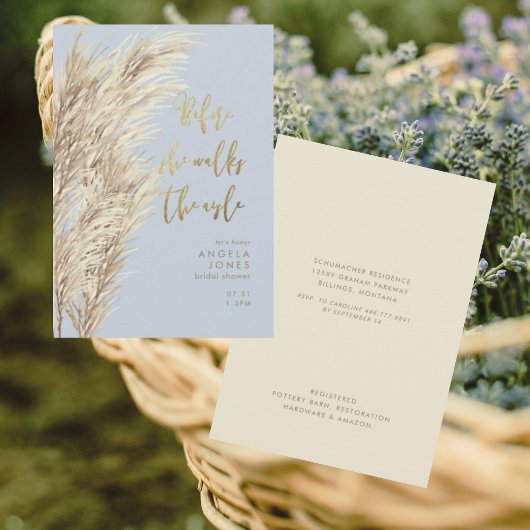 ダスティブルーパンパスウォークスウォーズブライダルシャワー 招待状