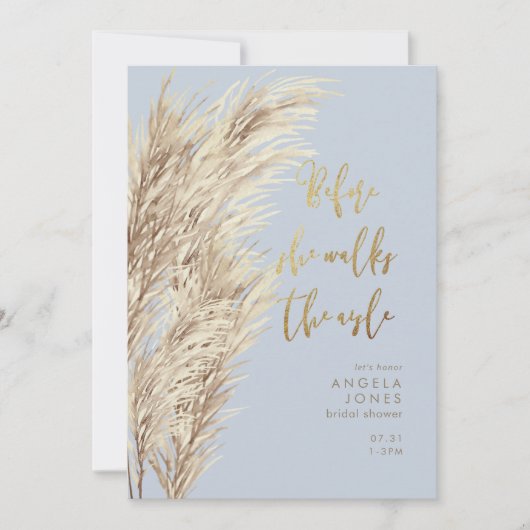 ダスティブルーパンパスウォークスウォーズブライダルシャワー 招待状 (正面)