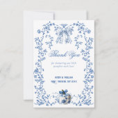 ダスティブルーパンプキン秋フローラボーイベビーシャワー サンキューカード (正面)