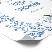 ダスティブルーパンプキン秋フローラボーイベビーシャワー ポスター (角)