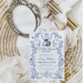 ダスティブルーパンプキン秋フローラボーイベビーシャワー 招待状