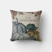 ダスティブルーパンプキ素朴ン紅葉ウッド クッション (正面)