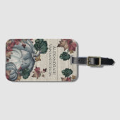 ダスティブルーパンプキ素朴ン紅葉グレーウッドルー ラゲッジタグ (正面横)