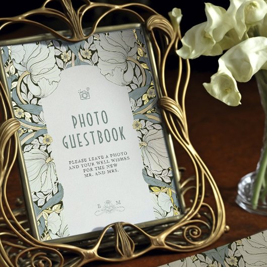 ダスティブルーパンペネルフォトゲストブックサインヴィンテージ 箔ポスター