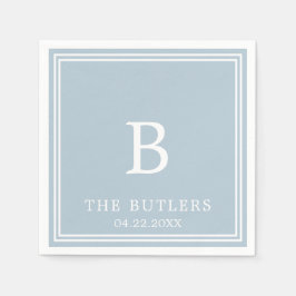 ダスティブルーパーソナライズされたの結婚カクテルナプキン スタンダードカクテルナプキン