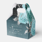 ダスティブルーパーソナライズされたフローラ結婚ズ フェイバーボックス (正面サイド)