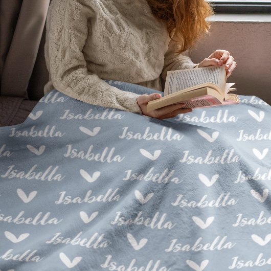 ダスティブルーパーソナライズされた名毛布(ハート付) フリースブランケット