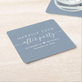 ダスティブルーパーティーの後の幸せ結婚な スクエアペーパーコースター (アングル)