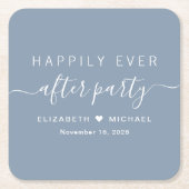 ダスティブルーパーティーの後の幸せ結婚な スクエアペーパーコースター (正面)