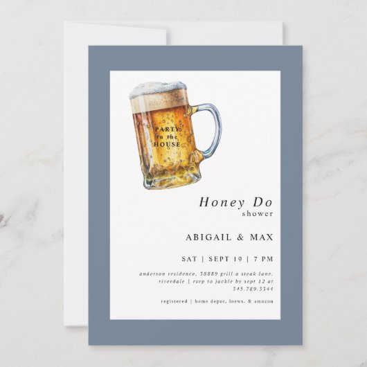 ダスティブルーパーティーインザハウスカップルシャワー 招待状 (正面)